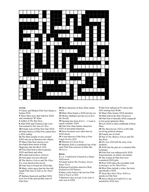 film noir classic crossword